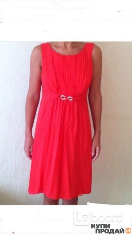 Продаю: Платье новое вечернее женское шелковое коралловое клёш летнее Luisa Spagnoli Италия оригинал размер М 46 ткань шёлк натуральный есть подьюбник цвет...
