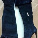 Продаю: Ботфорты сапоги новые женские чёрные замшевые зимние Dibrera Италия размер 39 замша натуральная внутри овчина на отвороте мех замок внутри шпилька...