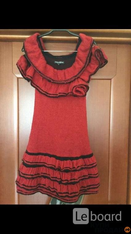Продаю: Платье туника клёш сарафан новое ( шерсть без бирки поэтому такая цена ) женское тёплое вязаное зимнее шерстяное оранжевое Оранж Dolce&Gabbana...